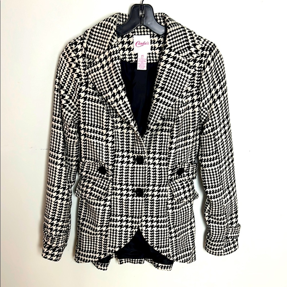Candies Classic Black and White Houndstooth Jacket